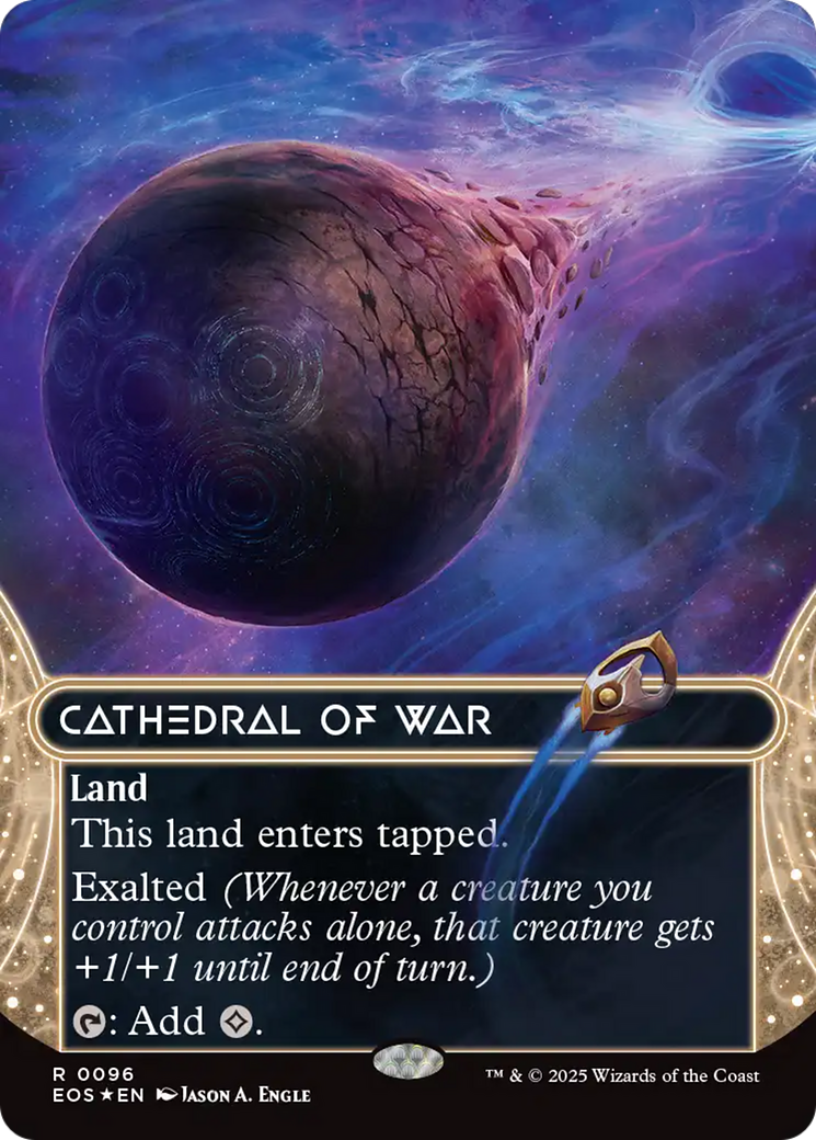 Cathedral of War (0096) (Borderless) (Galaxy Foil) [Edge of Eternities: Stellar Sights] | Gamers Paradise