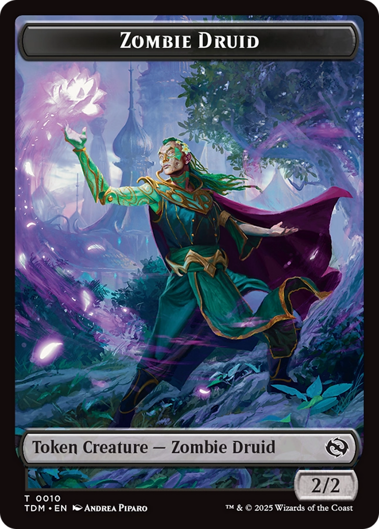 Zombie Druid // Treasure Double-Sided Token [Tarkir: Dragonstorm Tokens] | Gamers Paradise