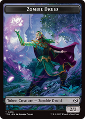 Treasure // Zombie Druid Double-Sided Token [Tarkir: Dragonstorm Tokens] | Gamers Paradise
