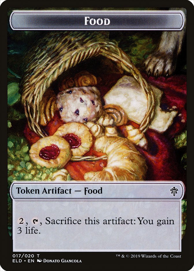 Human // Food (17) Double-Sided Token [Throne of Eldraine Tokens] | Gamers Paradise