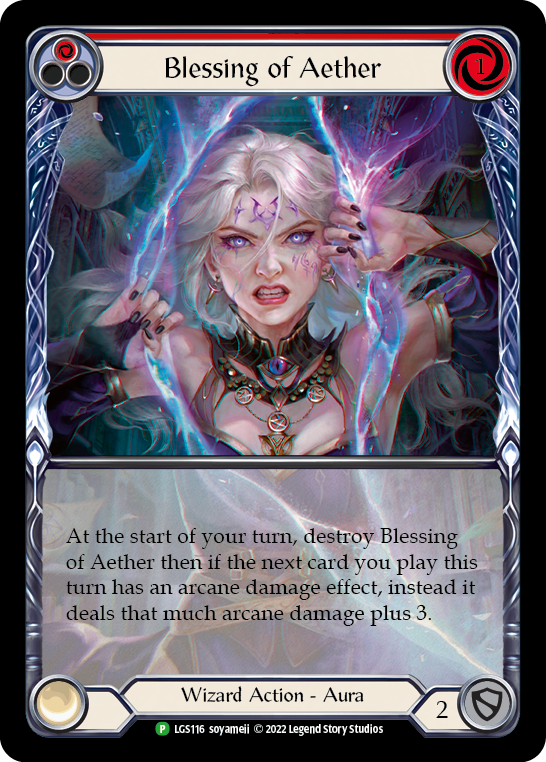 Blessing of Aether (Red) [LGS116] (Promo)  Rainbow Foil | Gamers Paradise