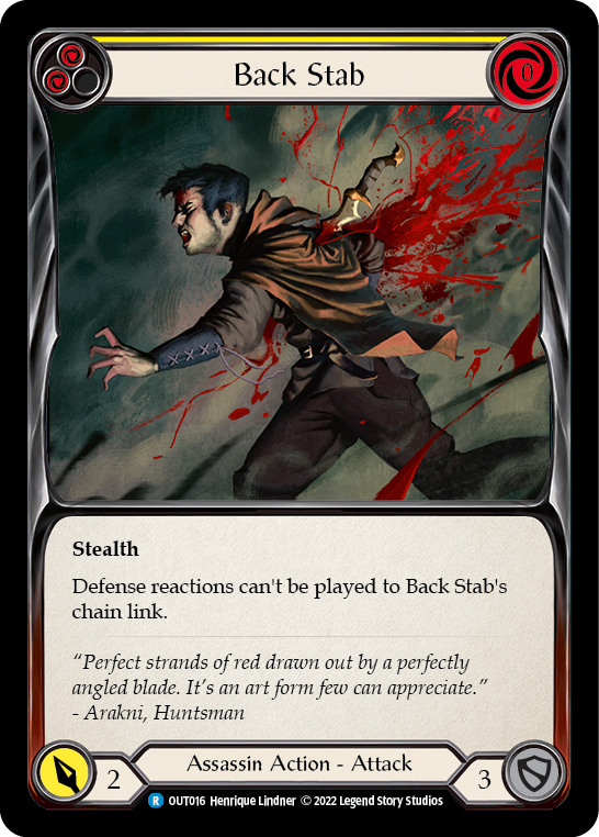 Back Stab (Yellow) [OUT016] (Outsiders)  Rainbow Foil | Gamers Paradise