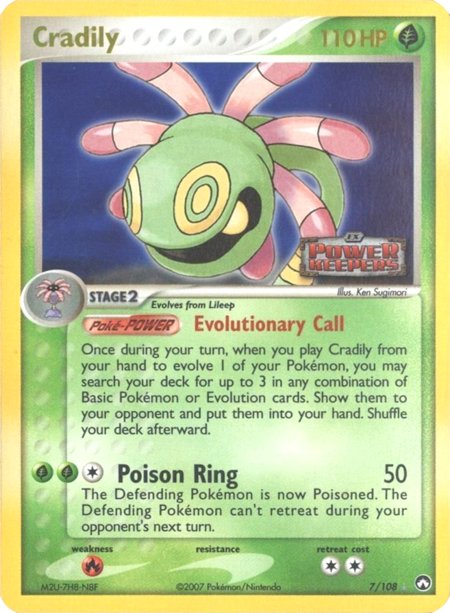 Cradily (7/108) (Stamped) [EX: Power Keepers] | Gamers Paradise
