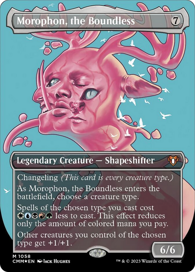 Morophon, the Boundless (Borderless Textured Foil Frame Break) [Commander Masters] | Gamers Paradise