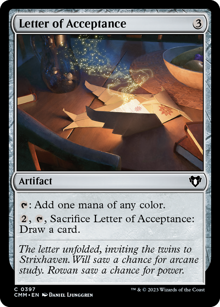 Letter of Acceptance [Commander Masters] | Gamers Paradise