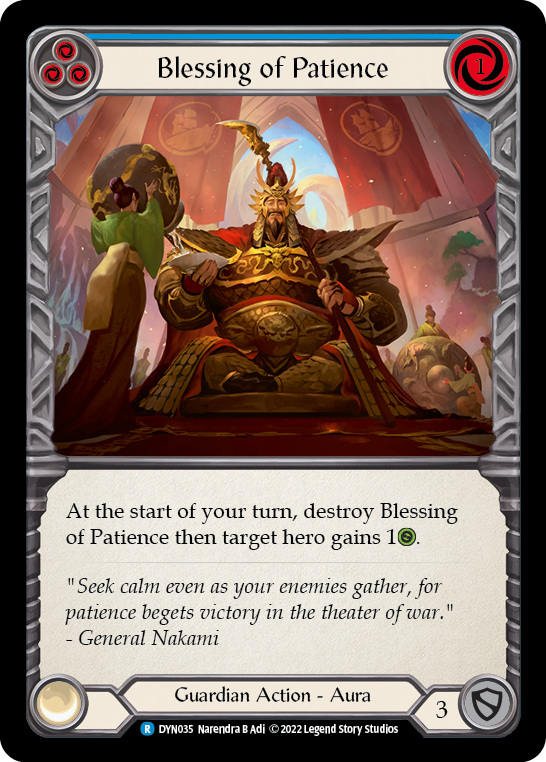 Blessing of Patience (Blue) [DYN035] (Dynasty)  Rainbow Foil | Gamers Paradise