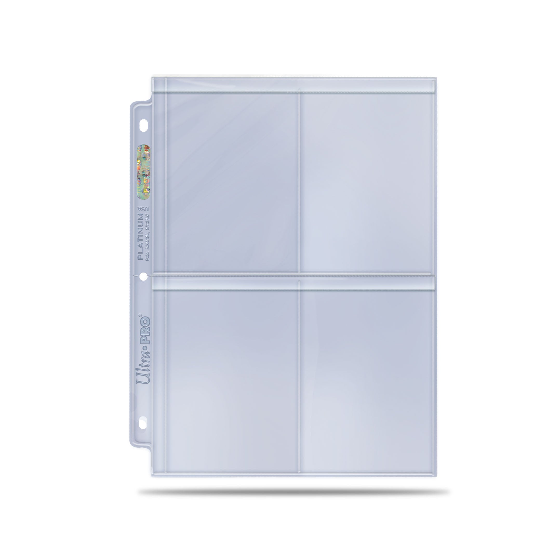 Ultra PRO: Platinum Hologram 4-Pocket Secure Pages - 3-Holes (for Toploaders - 100-Pack) | Gamers Paradise