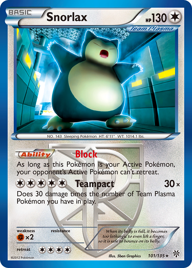 Snorlax (101/135) [Black & White: Plasma Storm] | Gamers Paradise