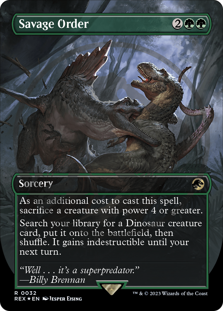 Savage Order (Emblem) (Borderless) [Jurassic World Collection Tokens] | Gamers Paradise