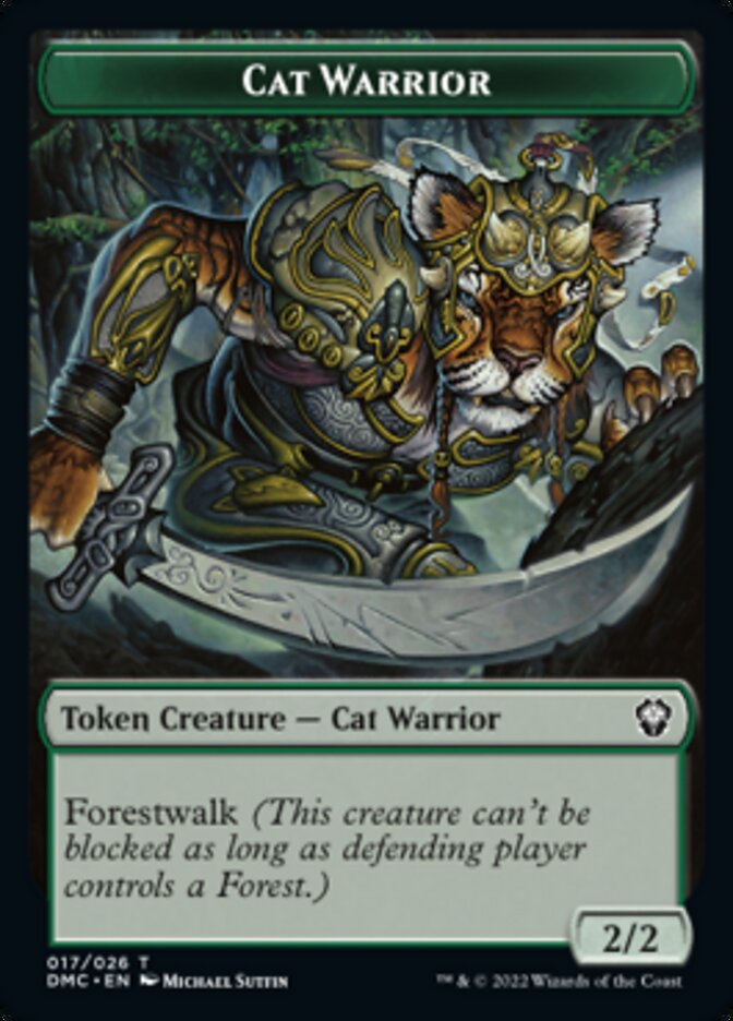 Saproling // Cat Warrior Double-Sided Token [Dominaria United Tokens] | Gamers Paradise