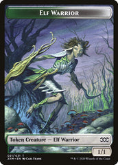 Golem // Elf Warrior Double-Sided Token [Double Masters Tokens] | Gamers Paradise