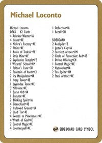 1996 Michael Loconto Decklist Card [World Championship Decks] | Gamers Paradise