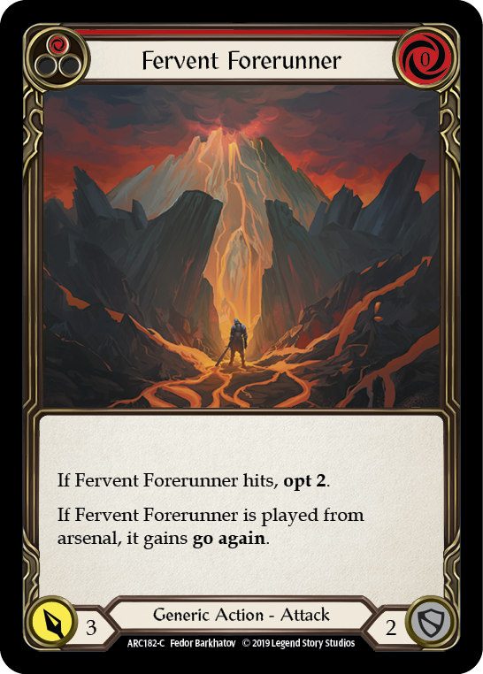 Fervent Forerunner (Red) [ARC182-C] (Arcane Rising)  1st Edition Rainbow Foil | Gamers Paradise