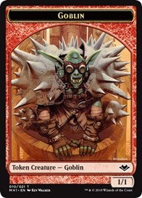 Goblin (010) // Serra the Benevolent Emblem (020) Double-Sided Token [Modern Horizons Tokens] | Gamers Paradise