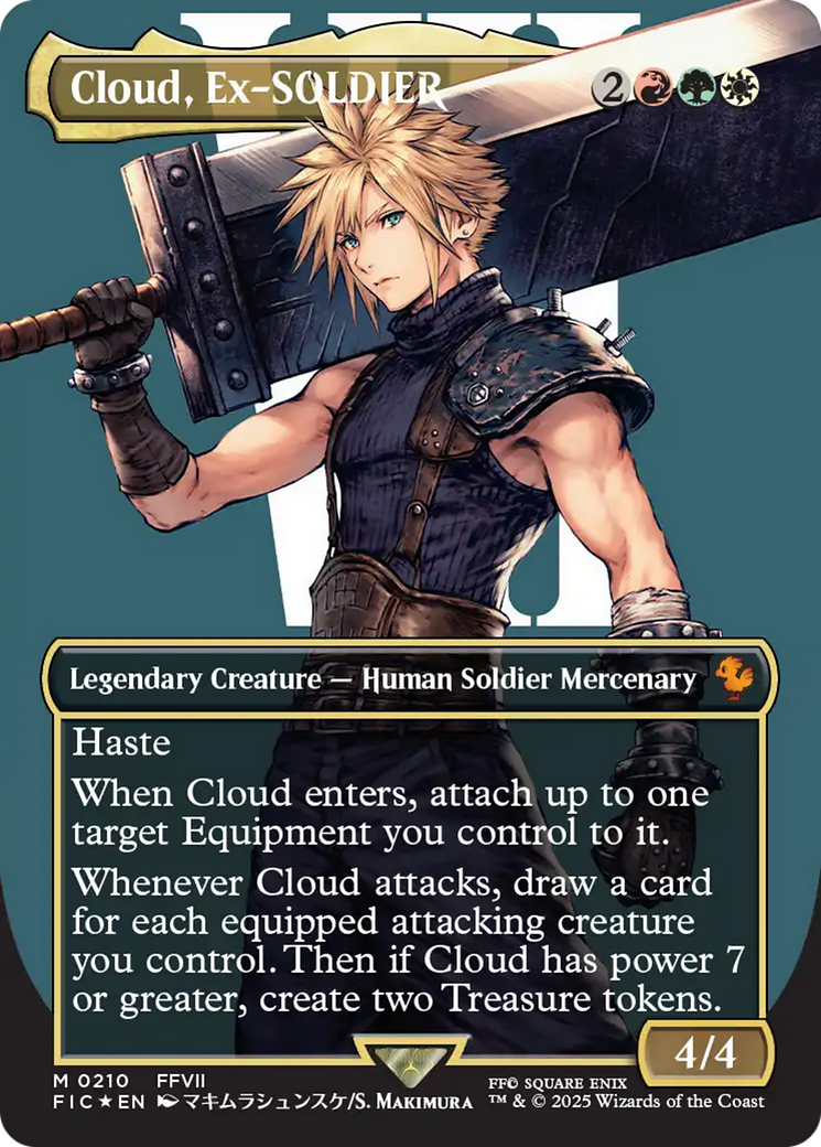 Cloud, Ex-SOLDIER (Borderless) (Surge Foil) [FINAL FANTASY Commander] | Gamers Paradise