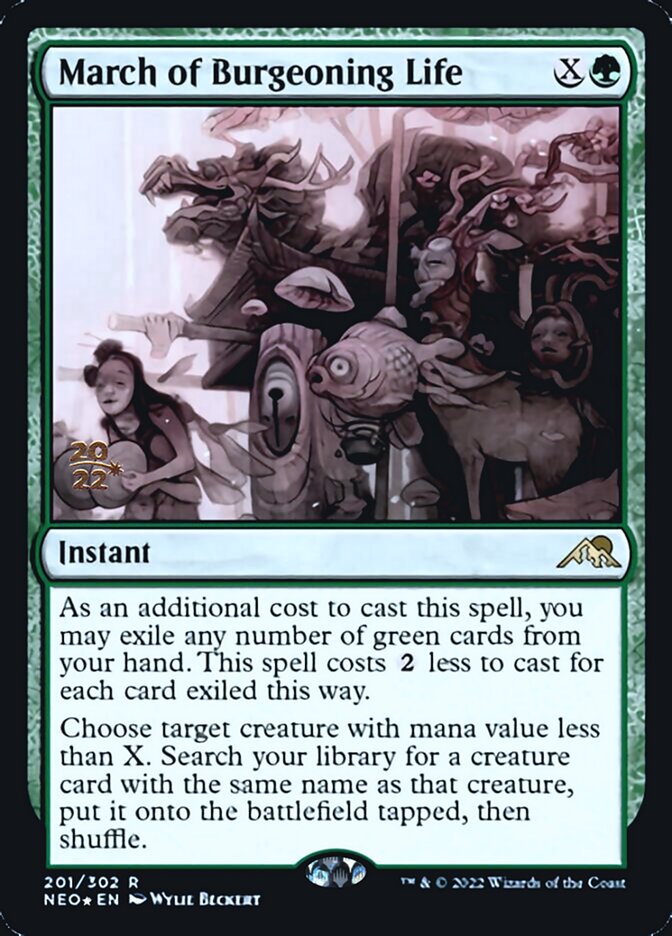 March of Burgeoning Life [Kamigawa: Neon Dynasty Prerelease Promos] | Gamers Paradise