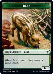 Boar // Food (15) Double-Sided Token [Throne of Eldraine Tokens] | Gamers Paradise