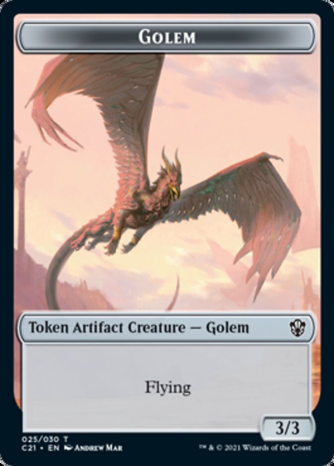 Golem (025) // Thopter Double-Sided Token [Commander 2021 Tokens] | Gamers Paradise