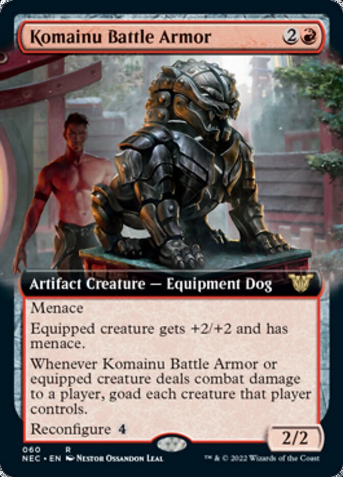 Komainu Battle Armor (Extended Art) [Kamigawa: Neon Dynasty Commander] | Gamers Paradise