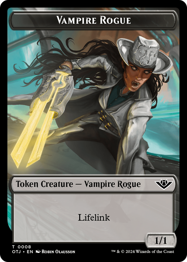 Treasure // Vampire Rogue Double-Sided Token [Outlaws of Thunder Junction Tokens] | Gamers Paradise
