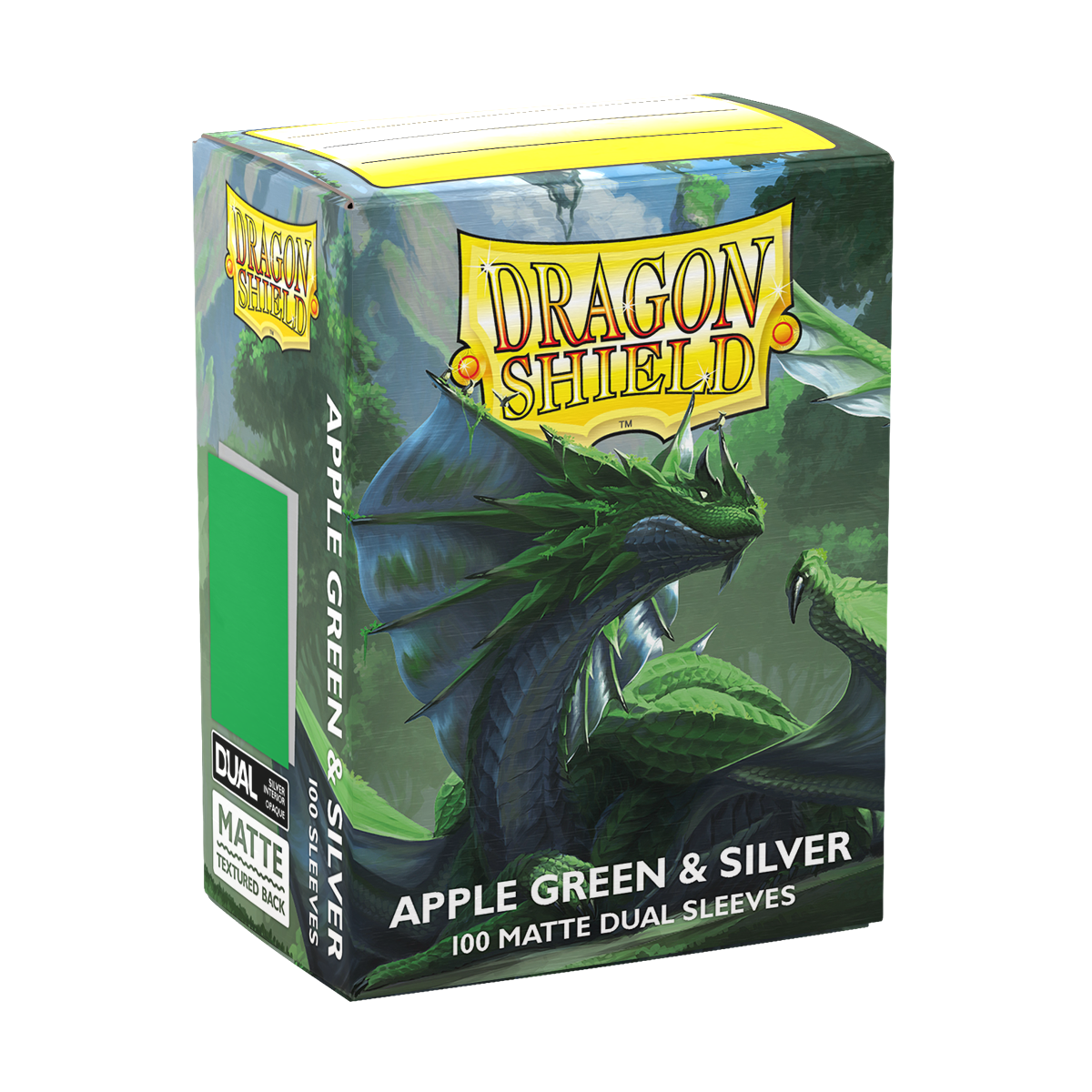Dragon Shield: Standard 100ct Sleeves - Apple Green & Silver (Dual Matte) | Gamers Paradise