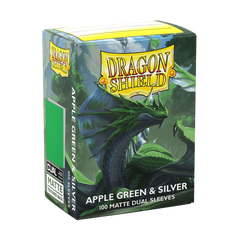 Dragon Shield: Standard 100ct Sleeves - Apple Green & Silver (Dual Matte) | Gamers Paradise