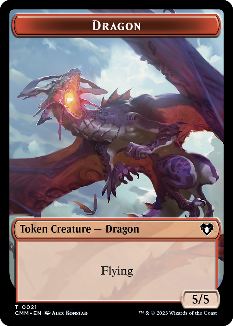 Eldrazi Spawn // Dragon (0021) Double-Sided Token [Commander Masters Tokens] | Gamers Paradise