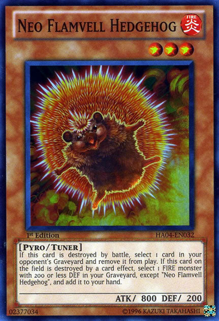 Neo Flamvell Hedgehog [HA04-EN032] Super Rare | Gamers Paradise