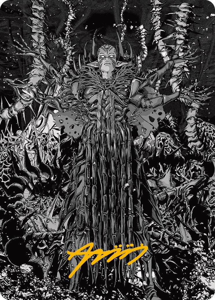 Nissa, Ascended Animist Art Card (Gold-Stamped Signature) [Phyrexia: All Will Be One Art Series] | Gamers Paradise
