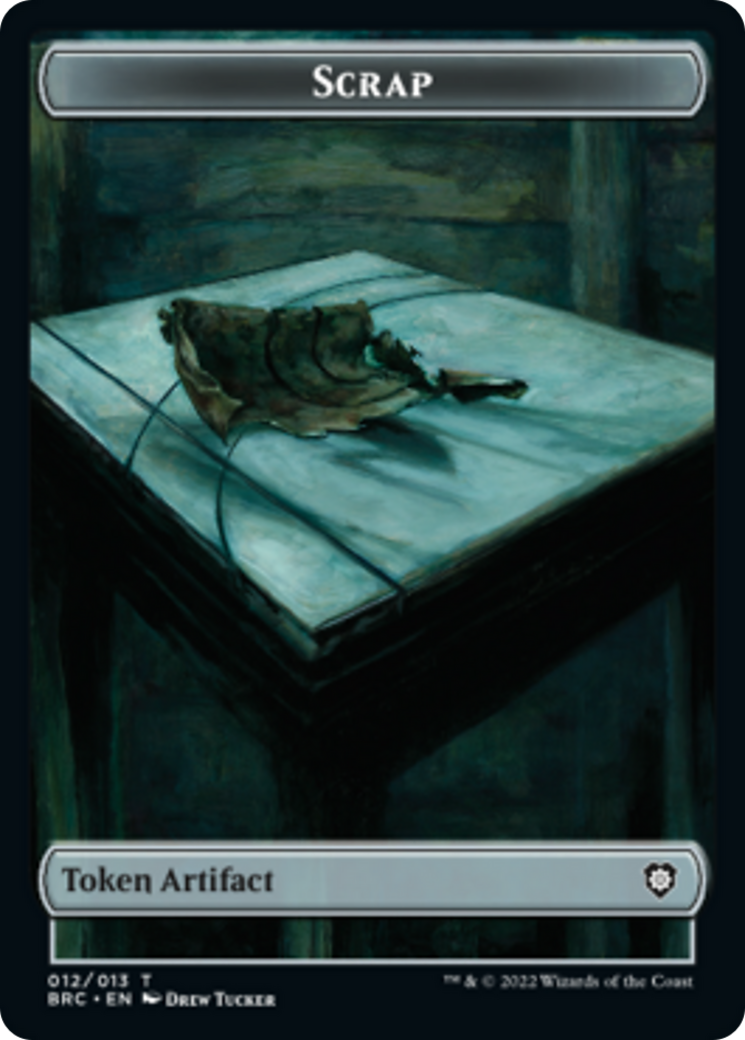 Scrap // Phyrexian Myr Double-Sided Token [The Brothers' War Commander Tokens] | Gamers Paradise