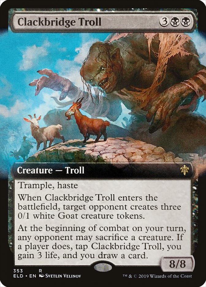 Clackbridge Troll (Extended Art) [Throne of Eldraine] | Gamers Paradise