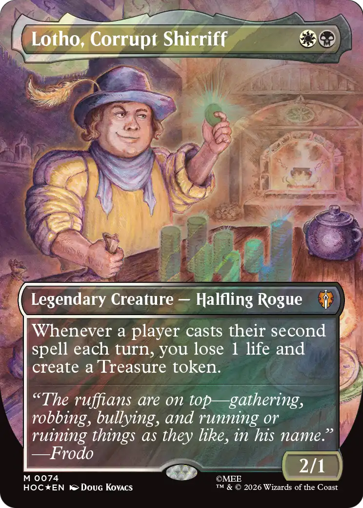 Lotho, Corrupt Shirriff (Borderless) (Surge Foil) [The Hobbit: Eternal-Legal] | Gamers Paradise
