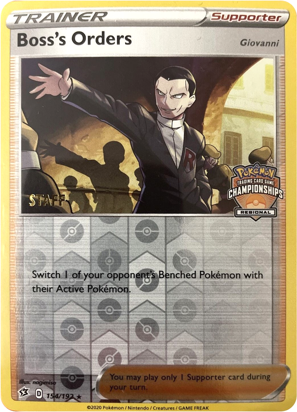 Boss's Orders (154/192) (Staff Regional Championships) [League & Championship Cards] | Gamers Paradise