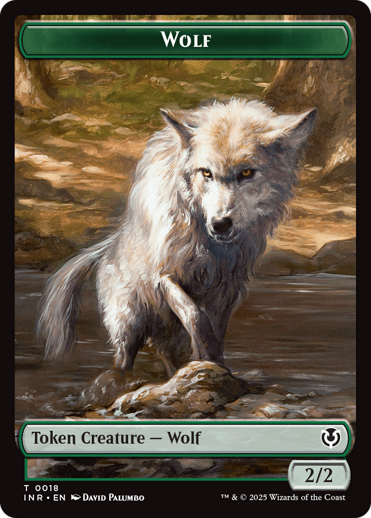 Wolf (0018) // Emblem - Arlinn, Embraces by the Moon Double-Sided Token [Innistrad Remastered Tokens] | Gamers Paradise