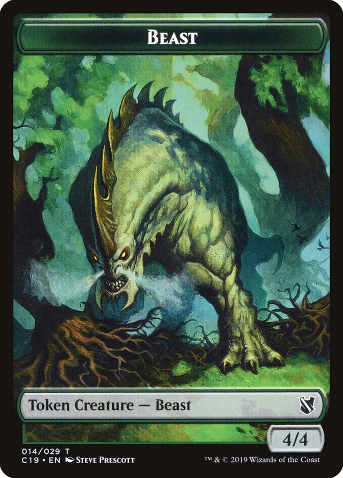 Beast (014) // Wurm Double-Sided Token [Commander 2019 Tokens] | Gamers Paradise