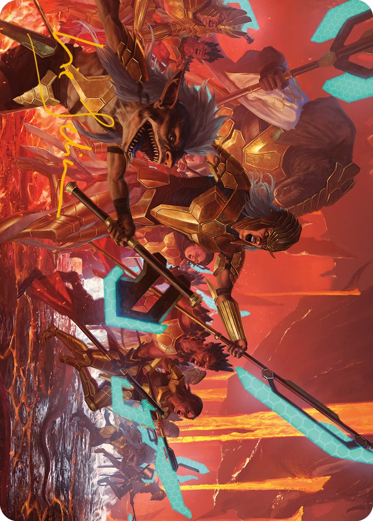 Roar of Resistance Art Card (Gold-Stamped Signature) [Phyrexia: All Will Be One Art Series] | Gamers Paradise