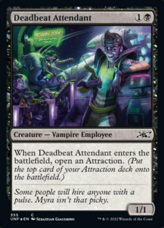 Deadbeat Attendant (Galaxy Foil) [Unfinity] | Gamers Paradise