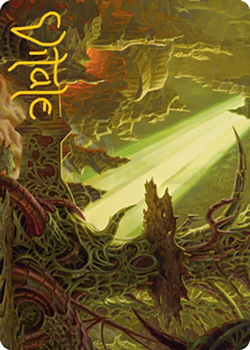 Darkmoss Bridge Art Card (Gold-Stamped Signature) [Modern Horizons 2 Art Series] | Gamers Paradise