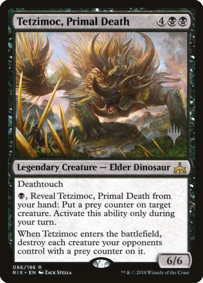 Tetzimoc, Primal Death (Promo Pack) [Rivals of Ixalan Promos] | Gamers Paradise