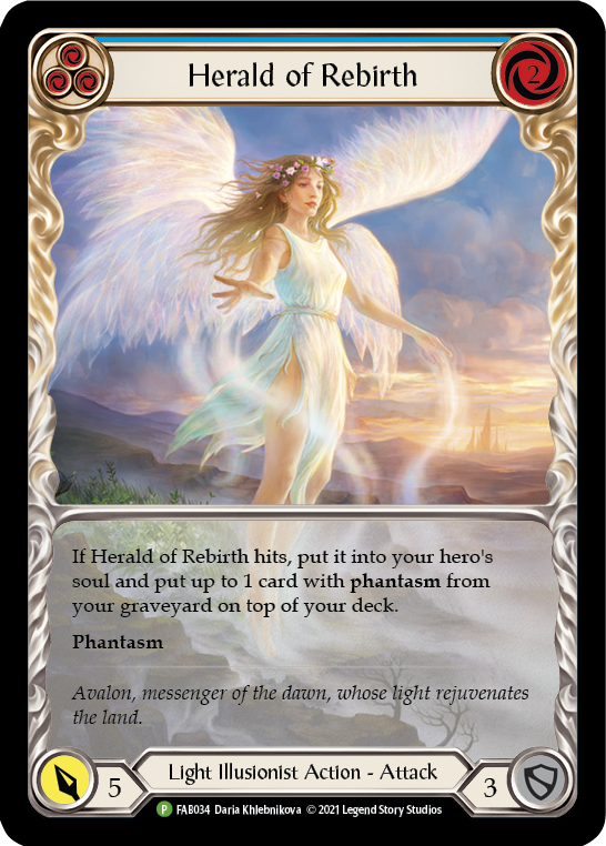 Herald of Rebirth (Blue) [FAB034] (Promo)  Rainbow Foil | Gamers Paradise