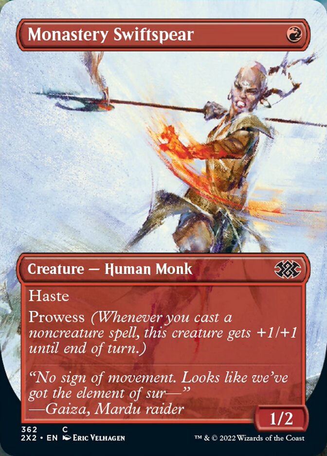 Monastery Swiftspear (Borderless Alternate Art) [Double Masters 2022] | Gamers Paradise