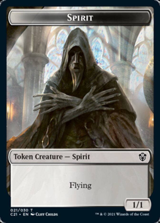 Zombie // Spirit Double-Sided Token [Commander 2021 Tokens] | Gamers Paradise