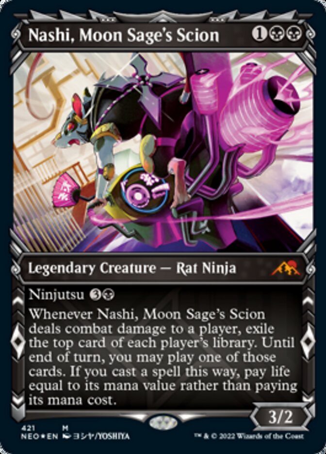 Nashi, Moon Sage's Scion (Showcase) (Foil Etched) [Kamigawa: Neon Dynasty] | Gamers Paradise