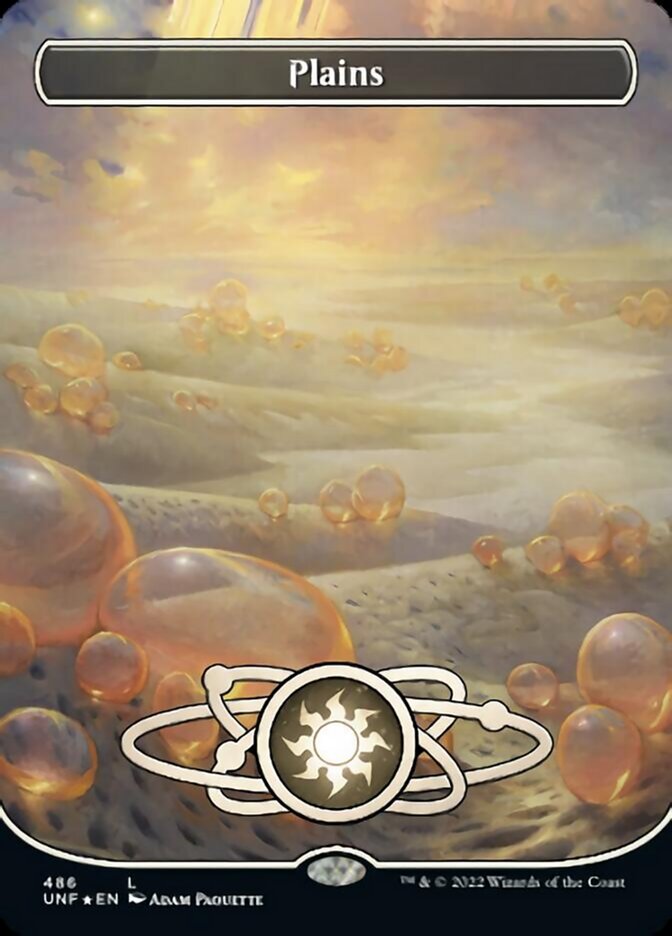 Plains (486) (Planetary Space-ic Land) (Galaxy Foil) [Unfinity] | Gamers Paradise