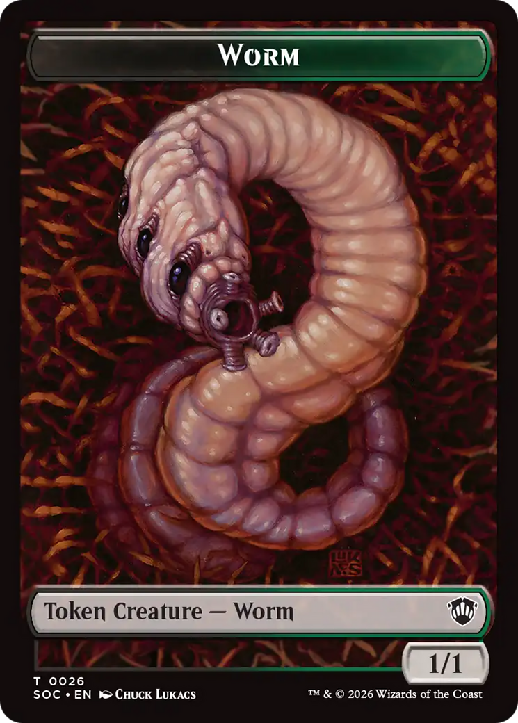 Eldrazi Spawn // Worm Double-Sided Token [Secrets of Strixhaven Commander Tokens] | Gamers Paradise