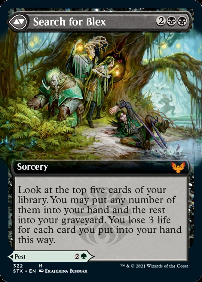 Blex, Vexing Pest // Search for Blex (Extended Art) [Strixhaven: School of Mages] | Gamers Paradise