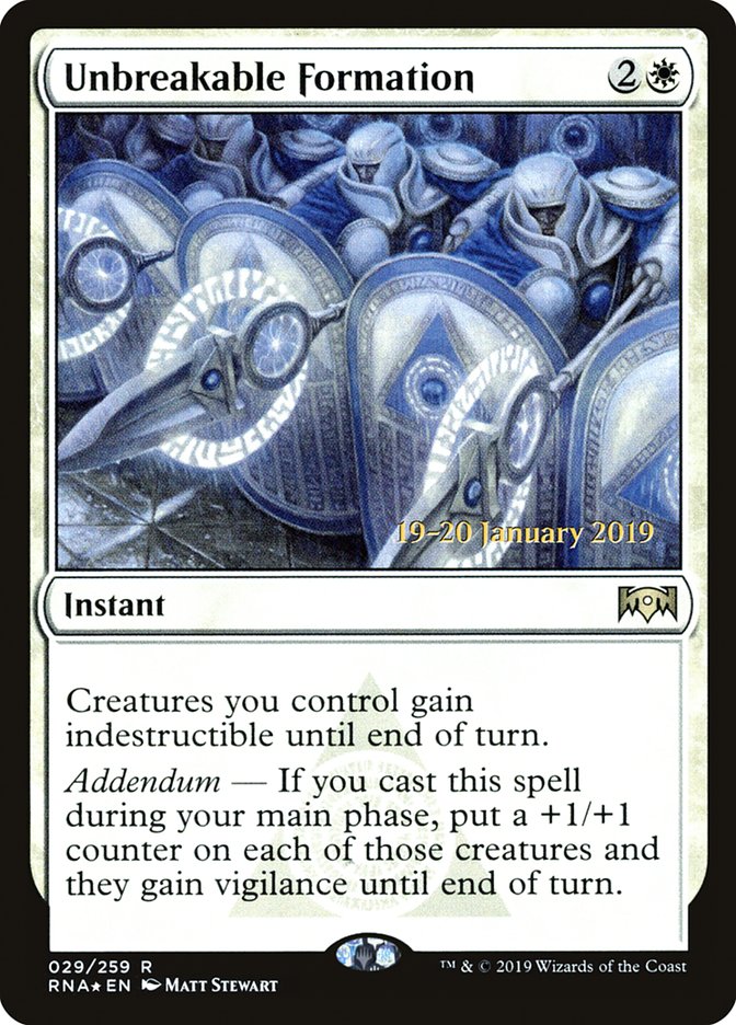 Unbreakable Formation [Ravnica Allegiance Prerelease Promos] | Gamers Paradise
