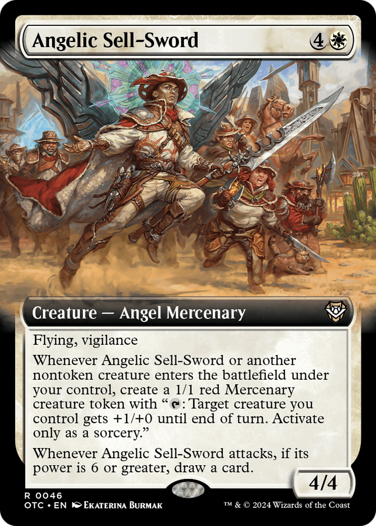 Angelic Sell-Sword (Extended Art) [Outlaws of Thunder Junction Commander] | Gamers Paradise