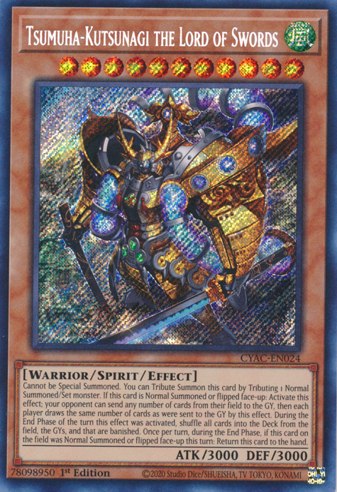 Tsumuha-Kutsunagi the Lord of Swords [CYAC-EN024] Secret Rare | Gamers Paradise