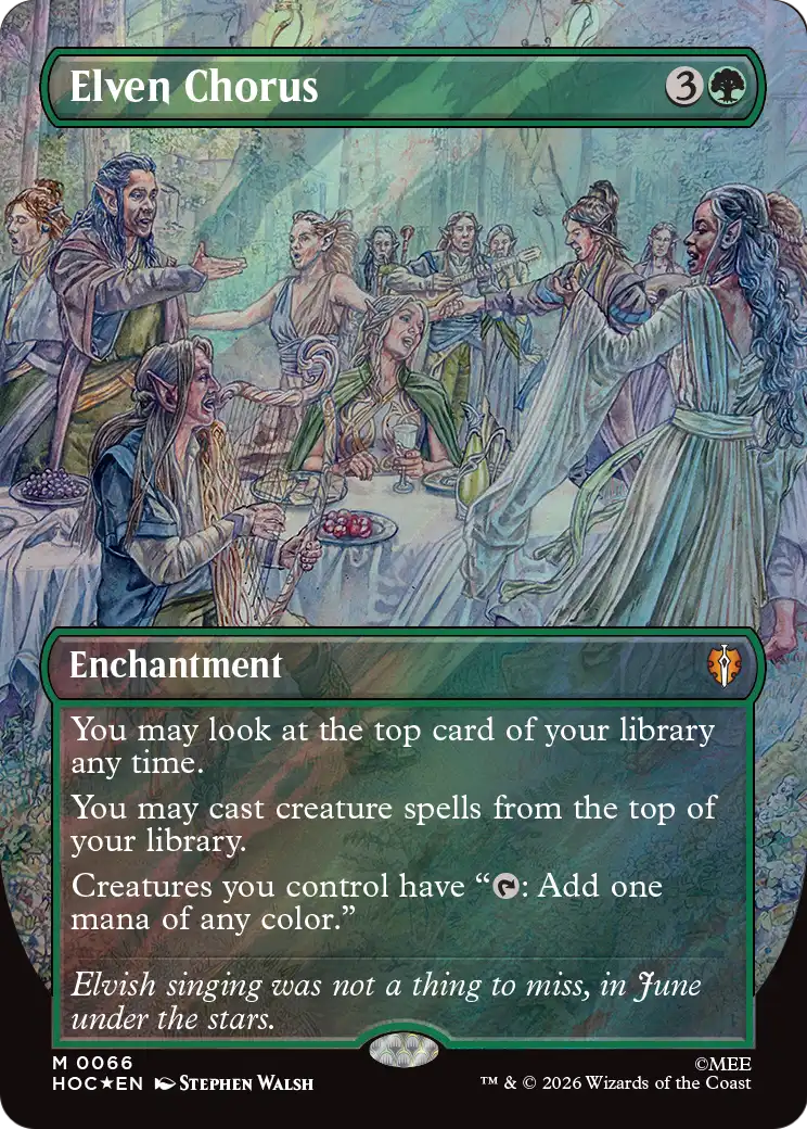 Elven Chorus (Borderless) (Surge Foil) [The Hobbit: Eternal-Legal] | Gamers Paradise